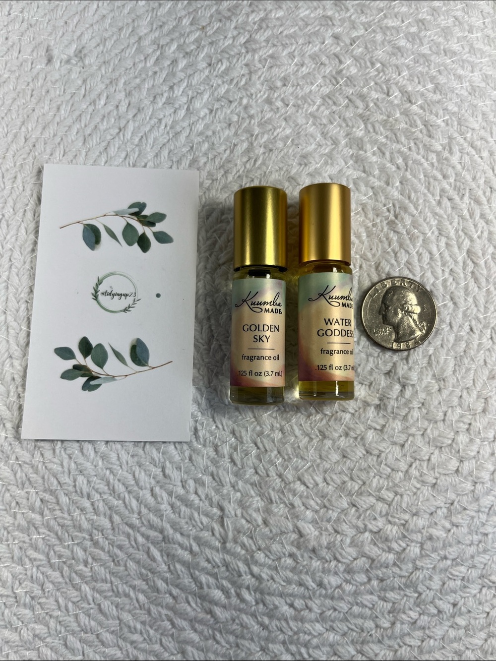 Kuumba Made Golden Sky & Water Goddess Fragrance Oil Lot of 2